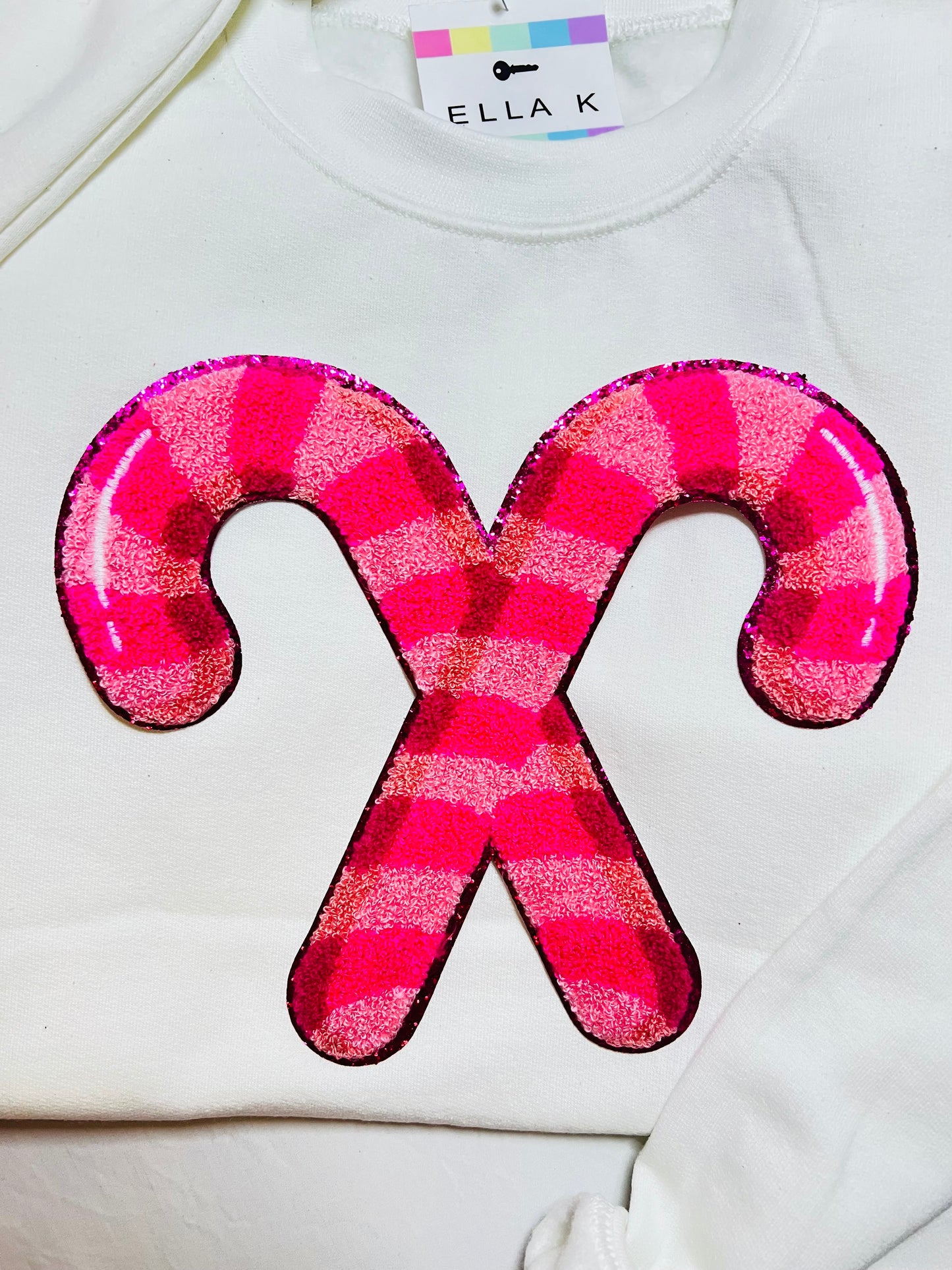 Pink Candy Cane Christmas Sweatshirt