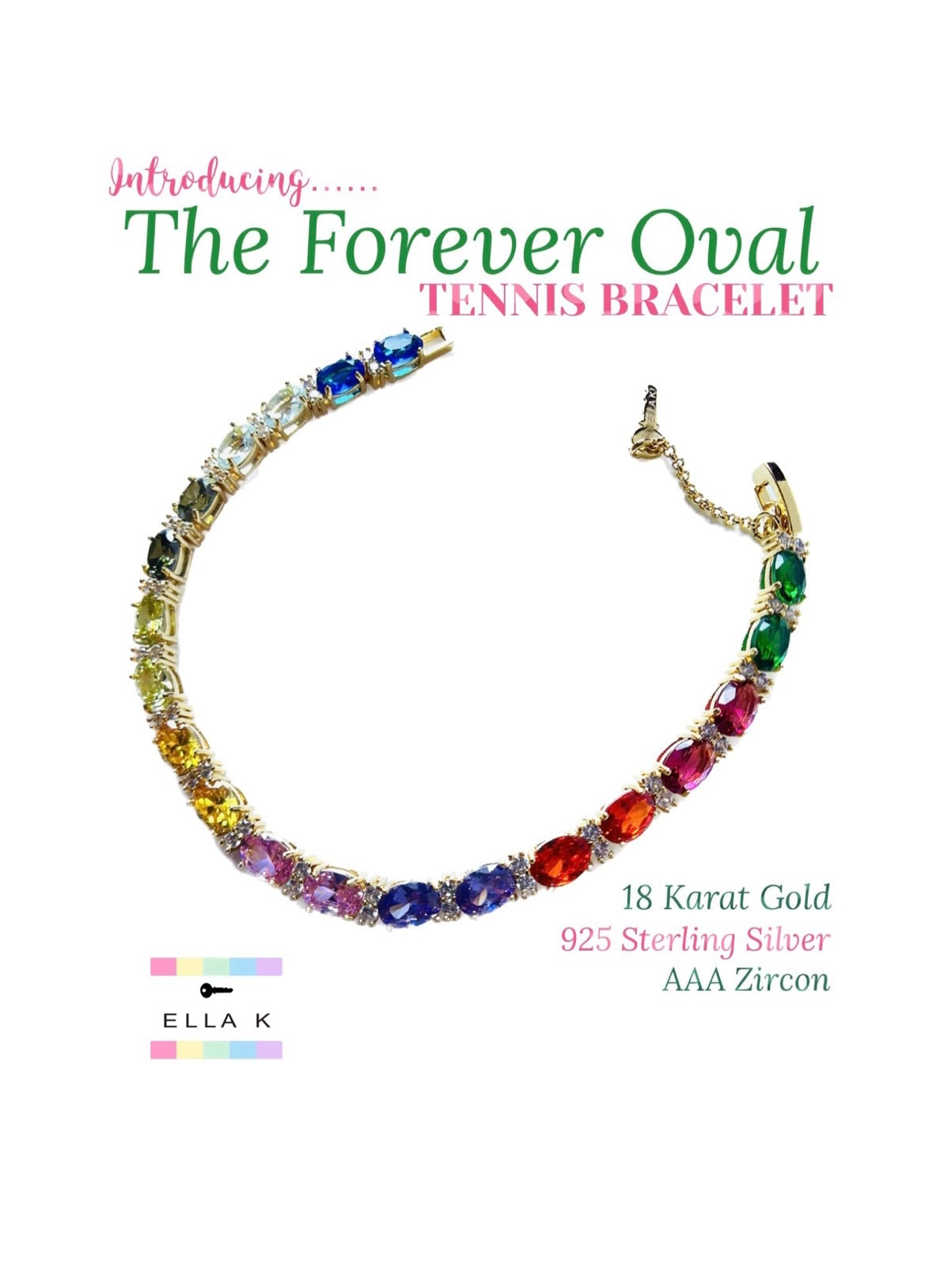 Forever Rainbow Tennis Bracelet