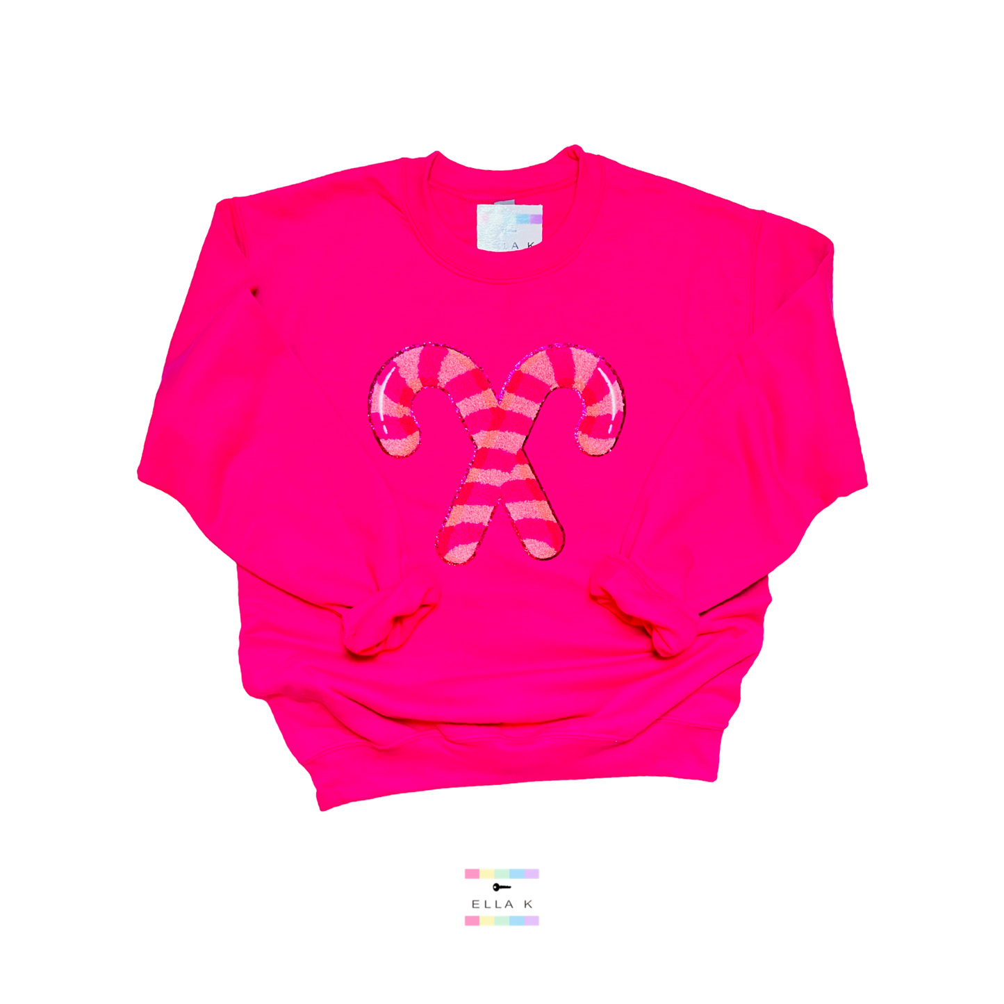 Pink Candy Cane Christmas Sweatshirt