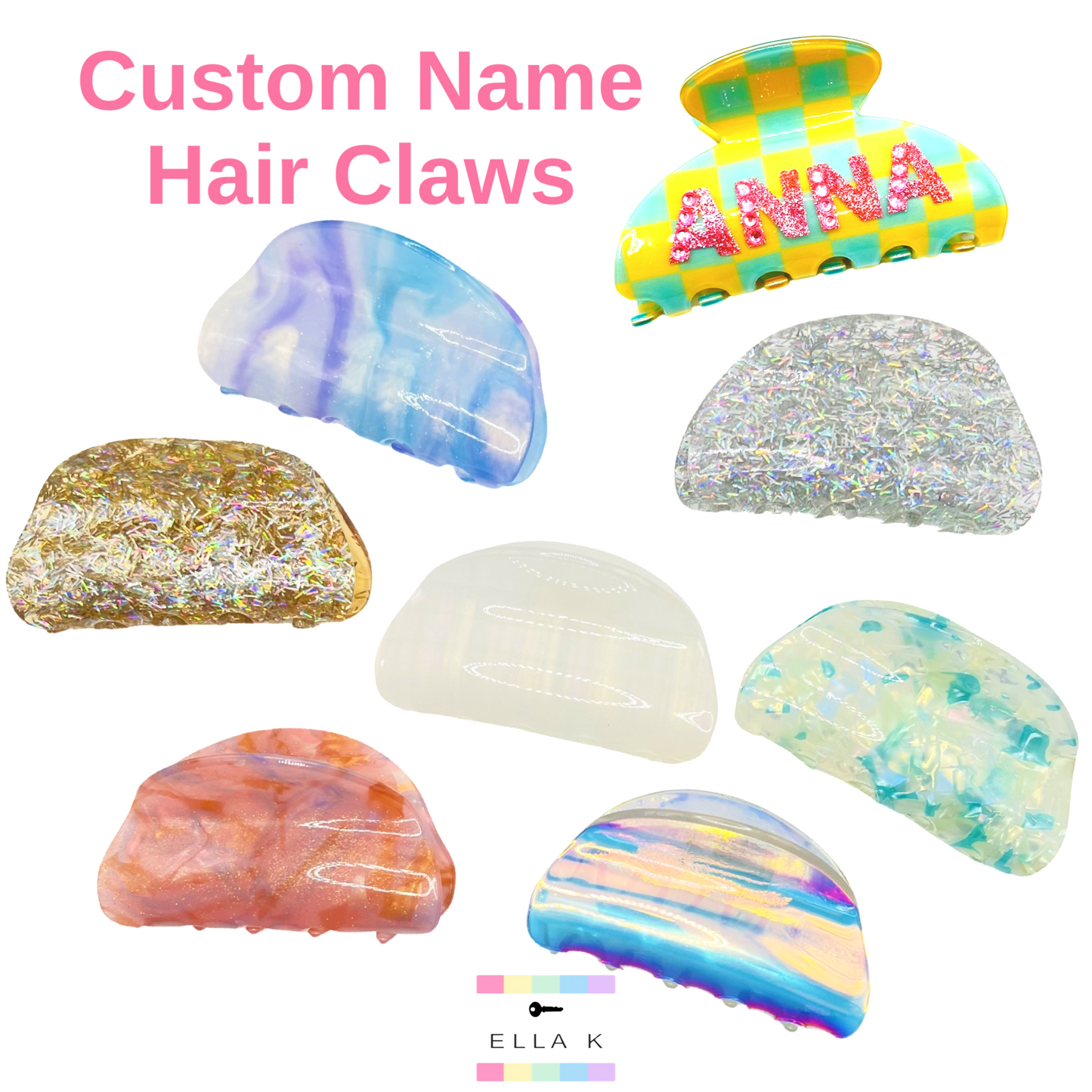 Custom Name Hair Claw Clip