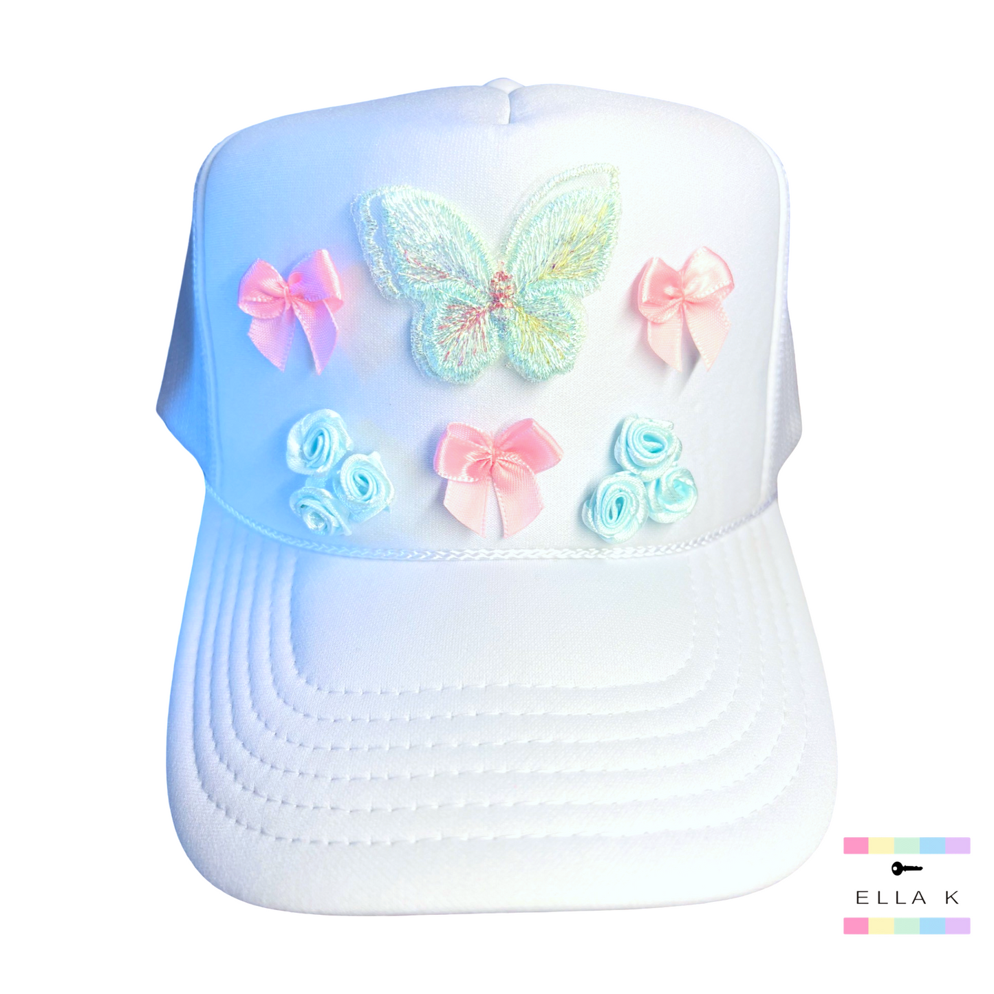 Butterfly Garden White Trucker Hat