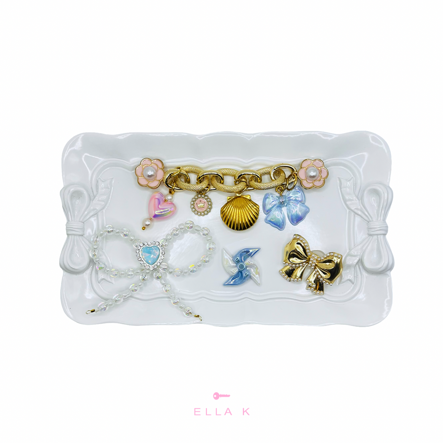 Blue Summer Floral Fancies / Clog Style Shoe Charms