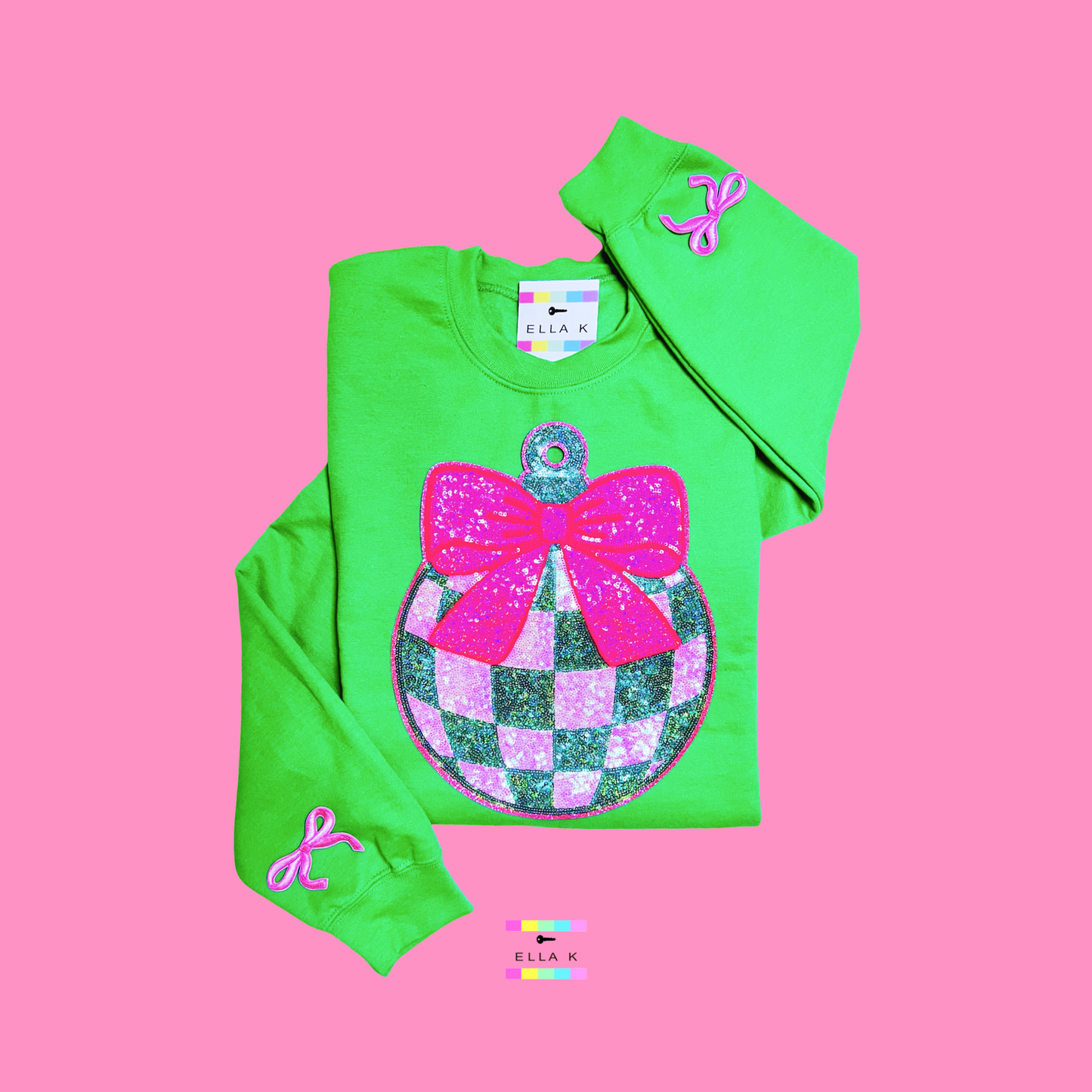 Checkered Ornament Christmas Sweatshirt