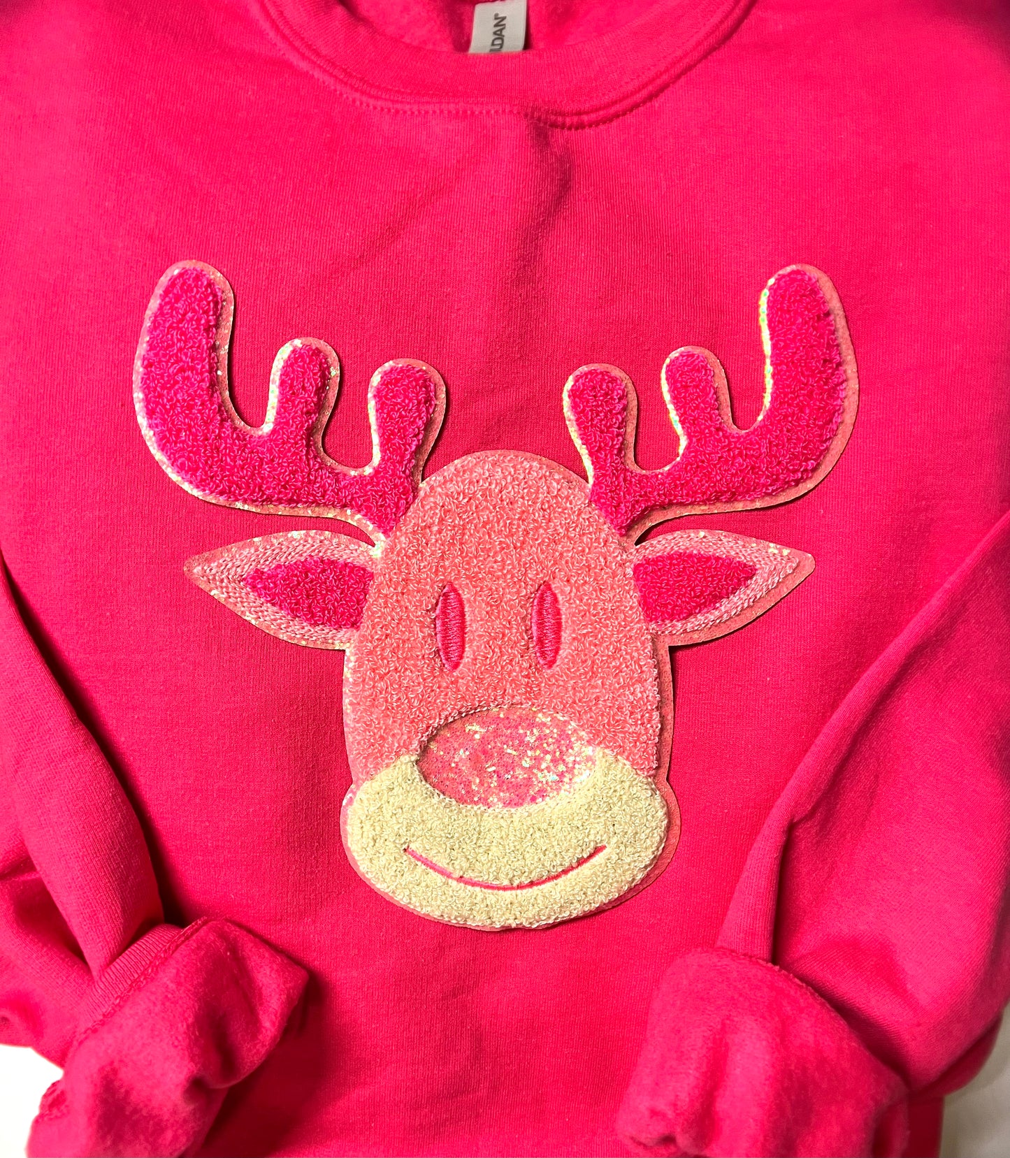 Preppy Pink Reindeer Sweatshirt - Pink & Irish Green