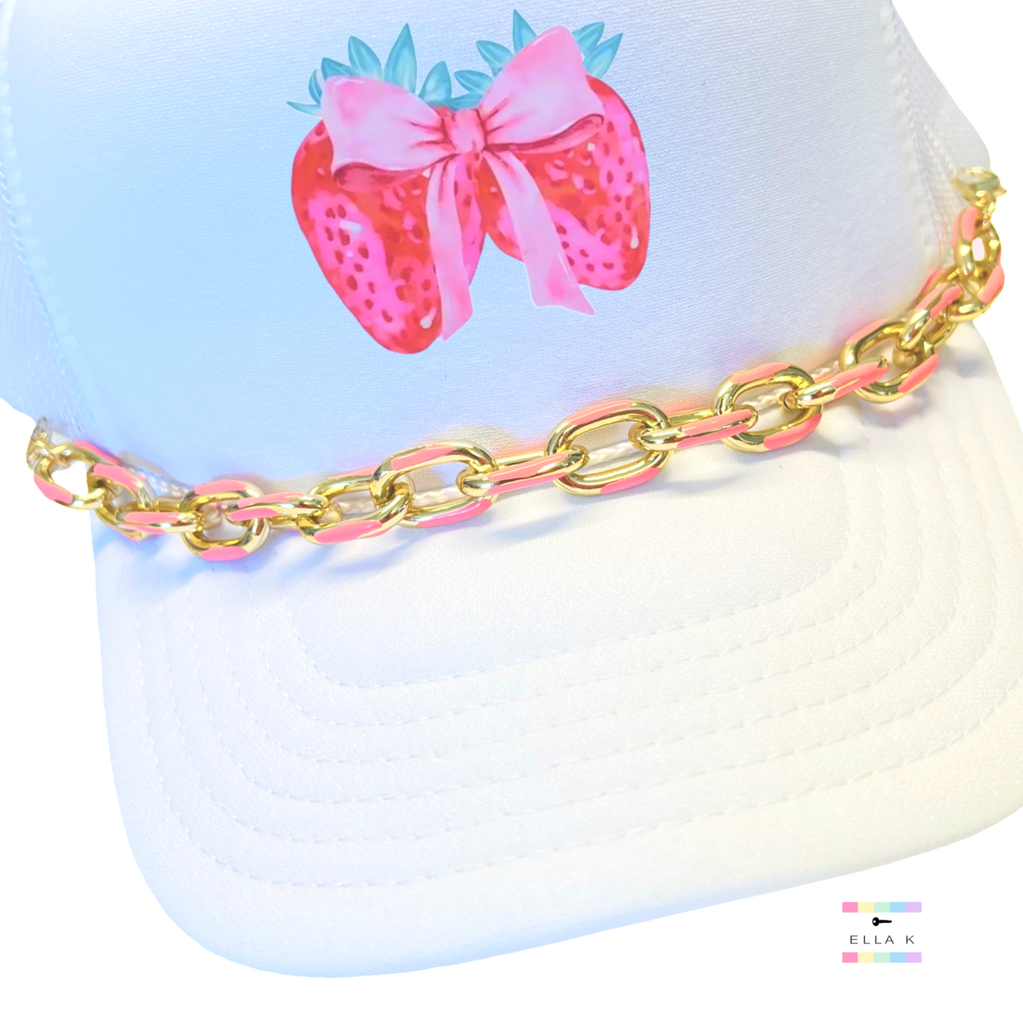 Pink Enamel Trucker Hat Chain