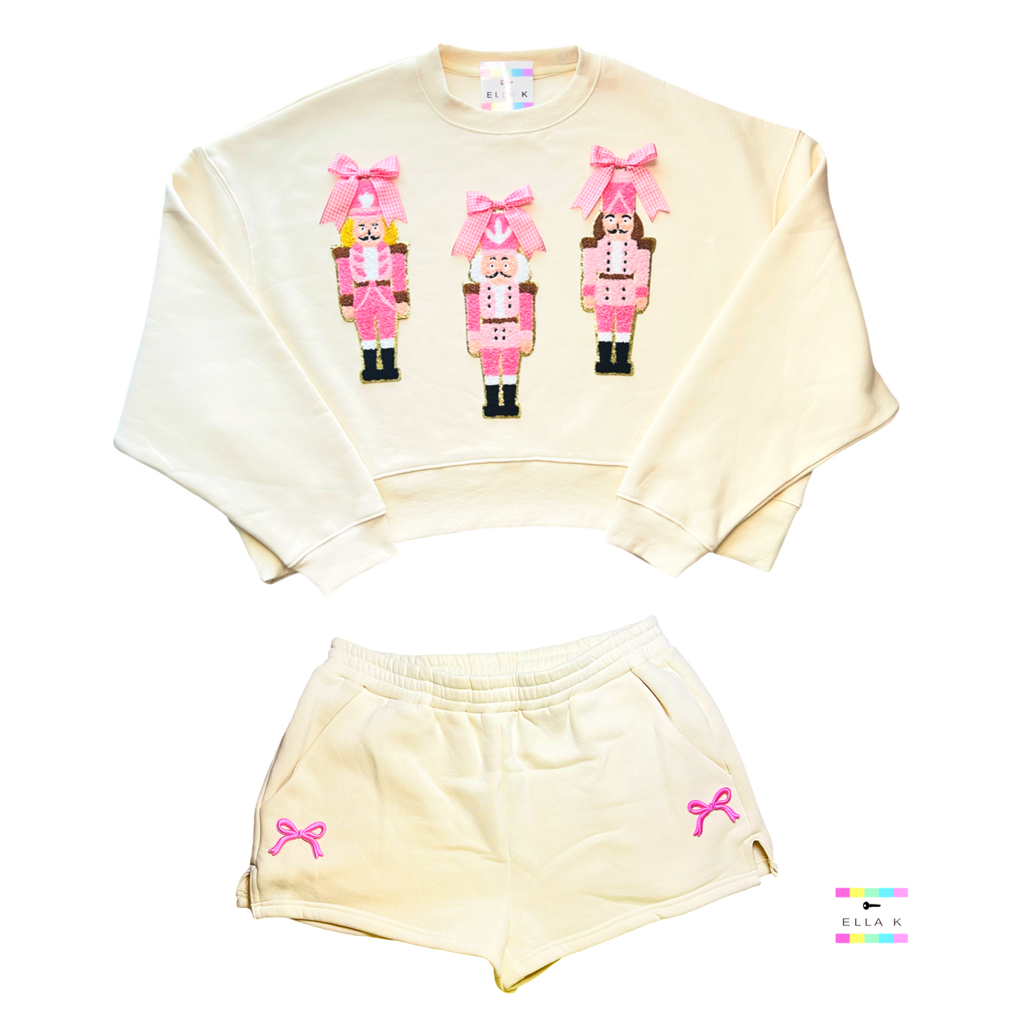 Coquette Bow Christmas Nutcracker Shorts & Top Set