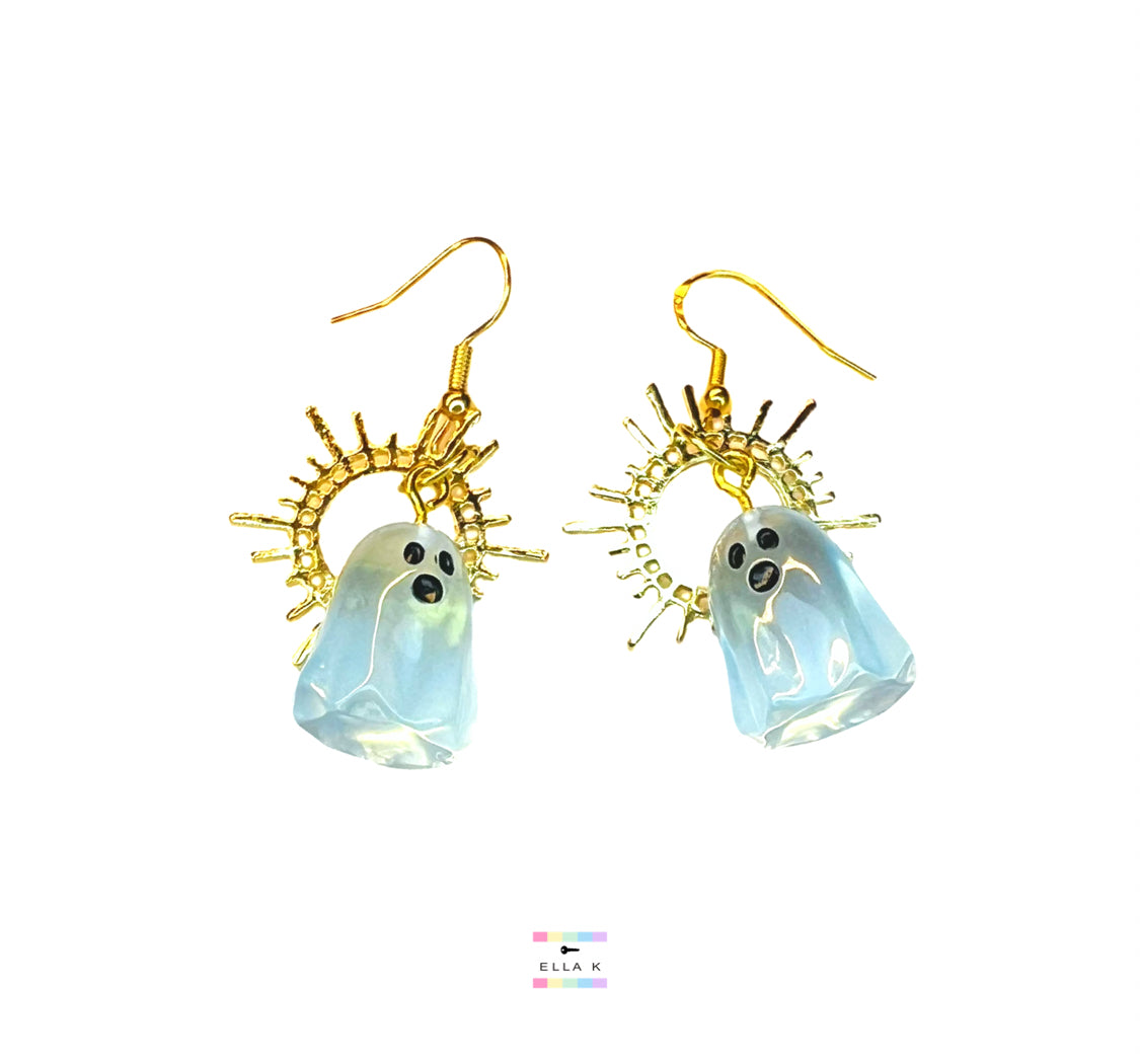 Baby Blue Ghost Halo Earrings