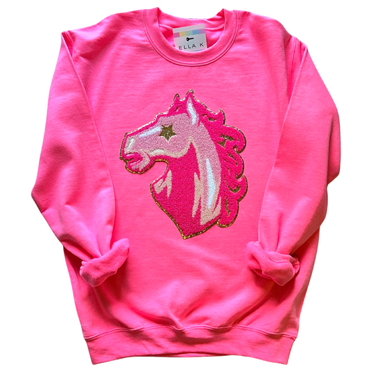 Preppy Pink Mustang Sweatshirt