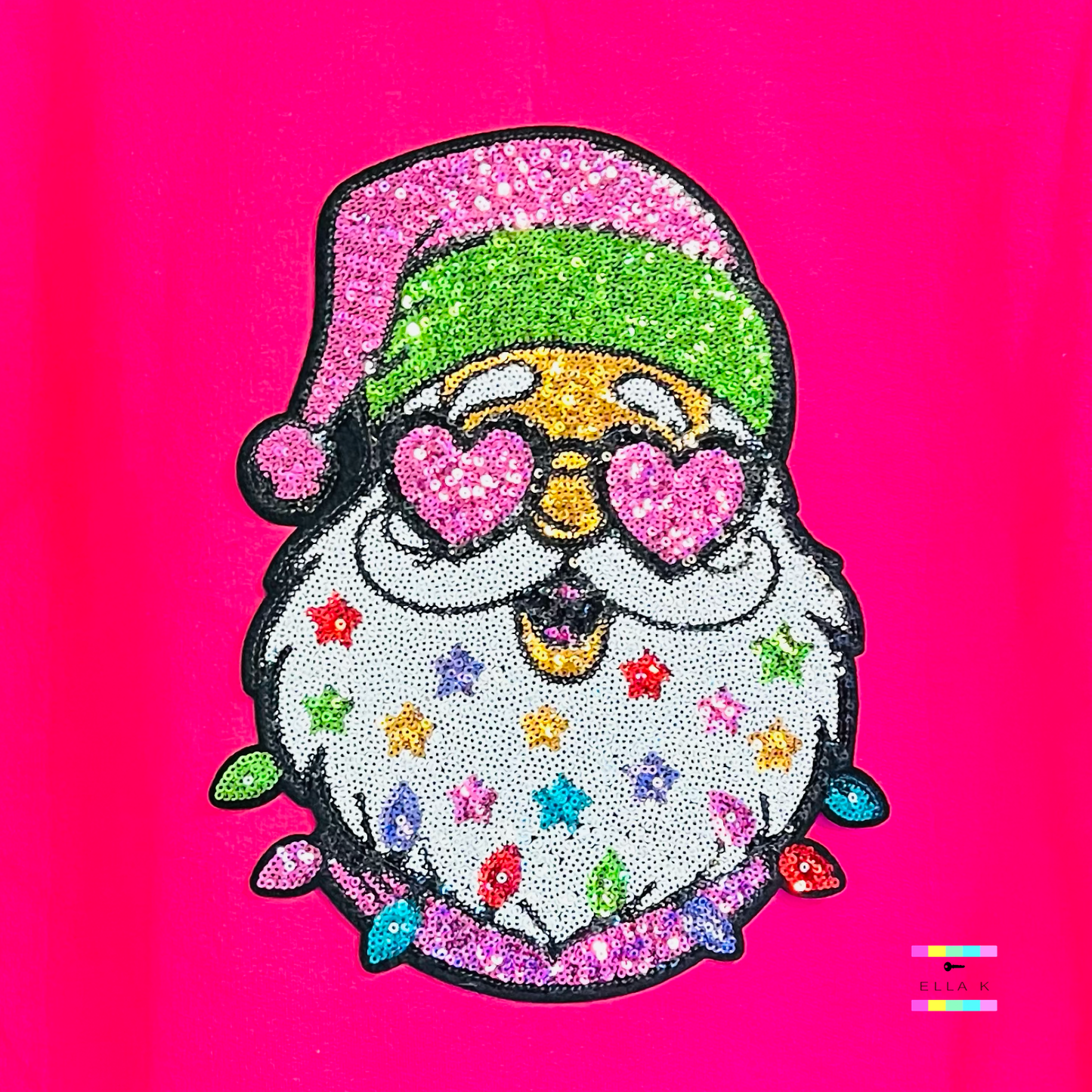 Cool Santa Shades Hot Pink Christmas Sweatshirt