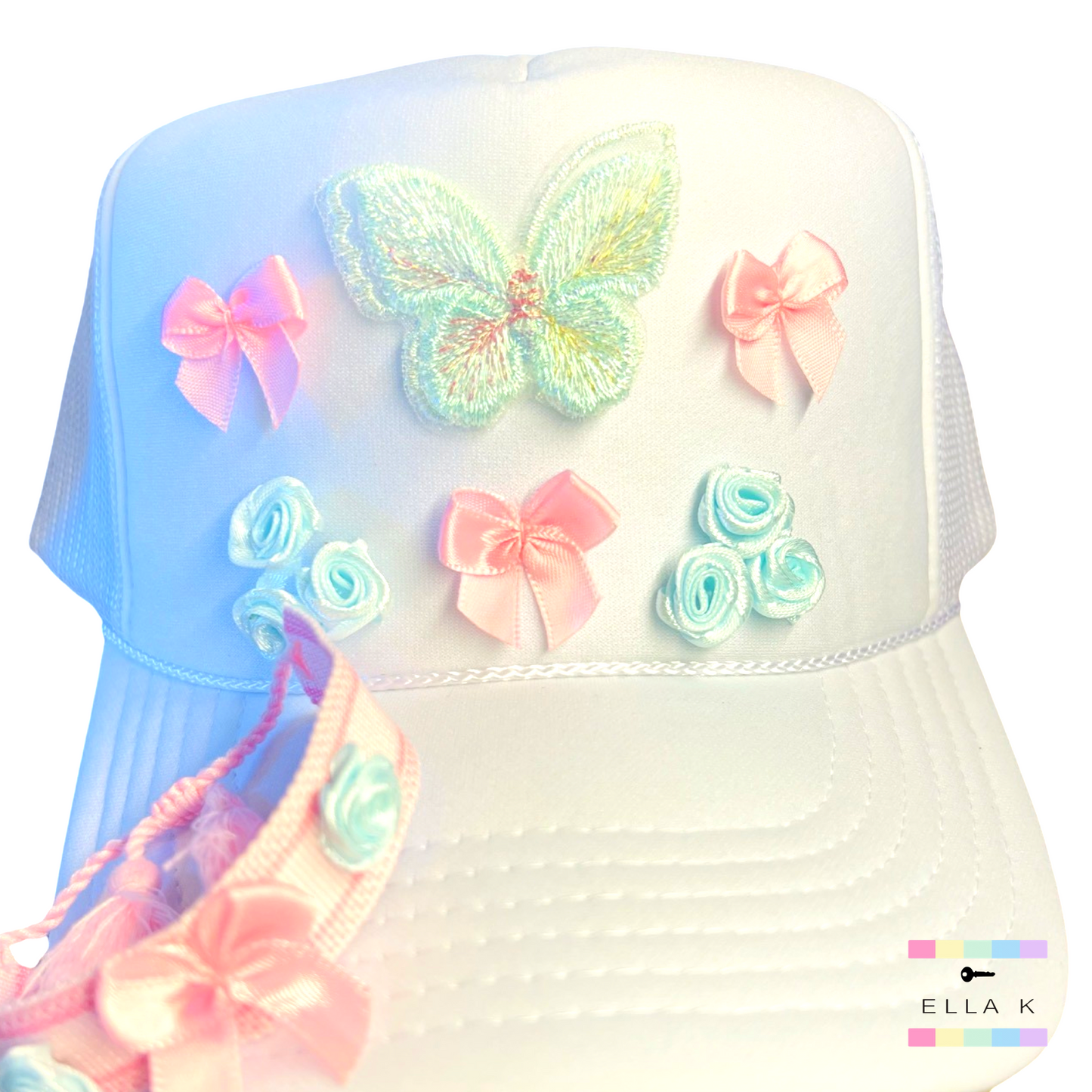 Butterfly Garden White Trucker Hat