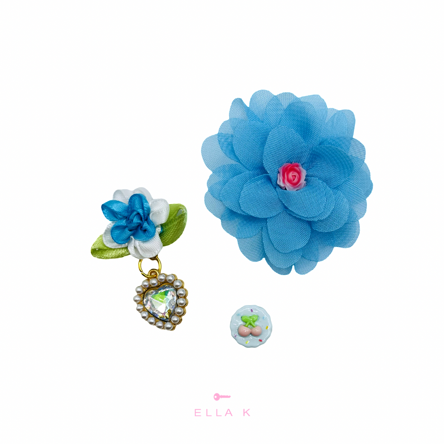 Blue Summer Floral Fancies / Clog Style Shoe Charms