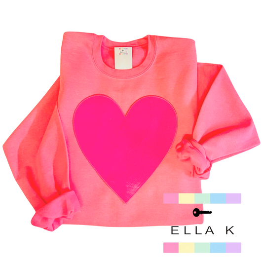 Love In Pink Sweatshirt - Safety Pink