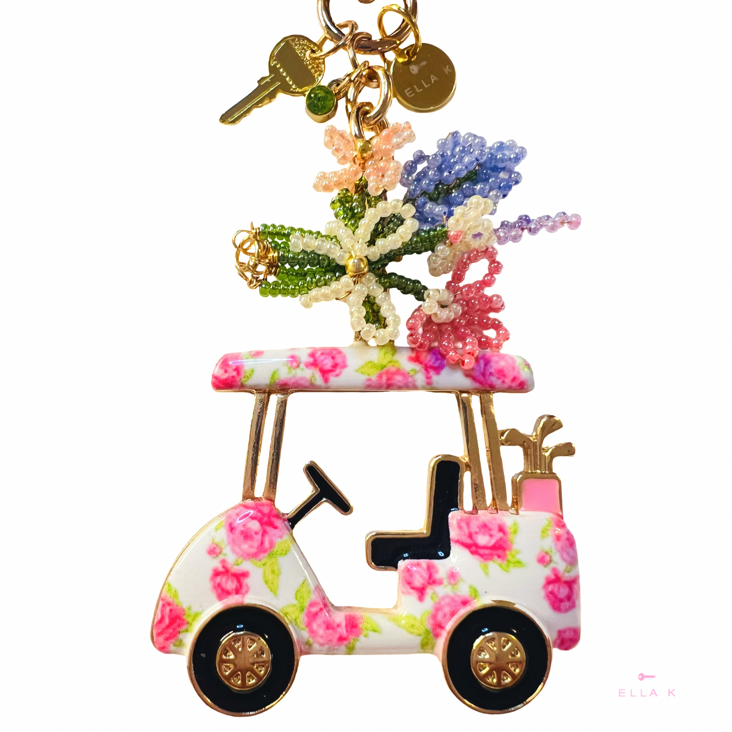 Blooms On The Green Bag Charm