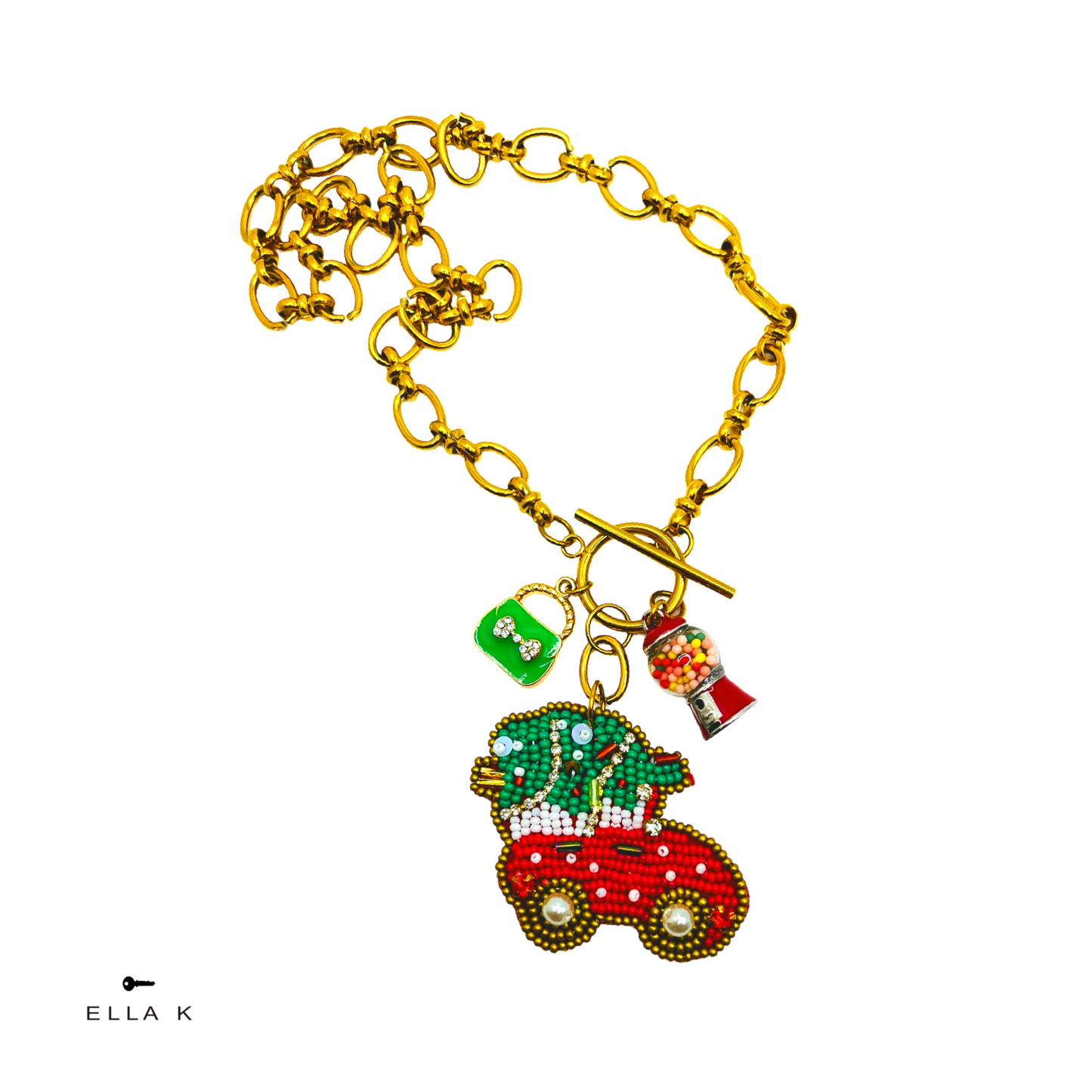 Gumdrops & Christmas Stops Necklace