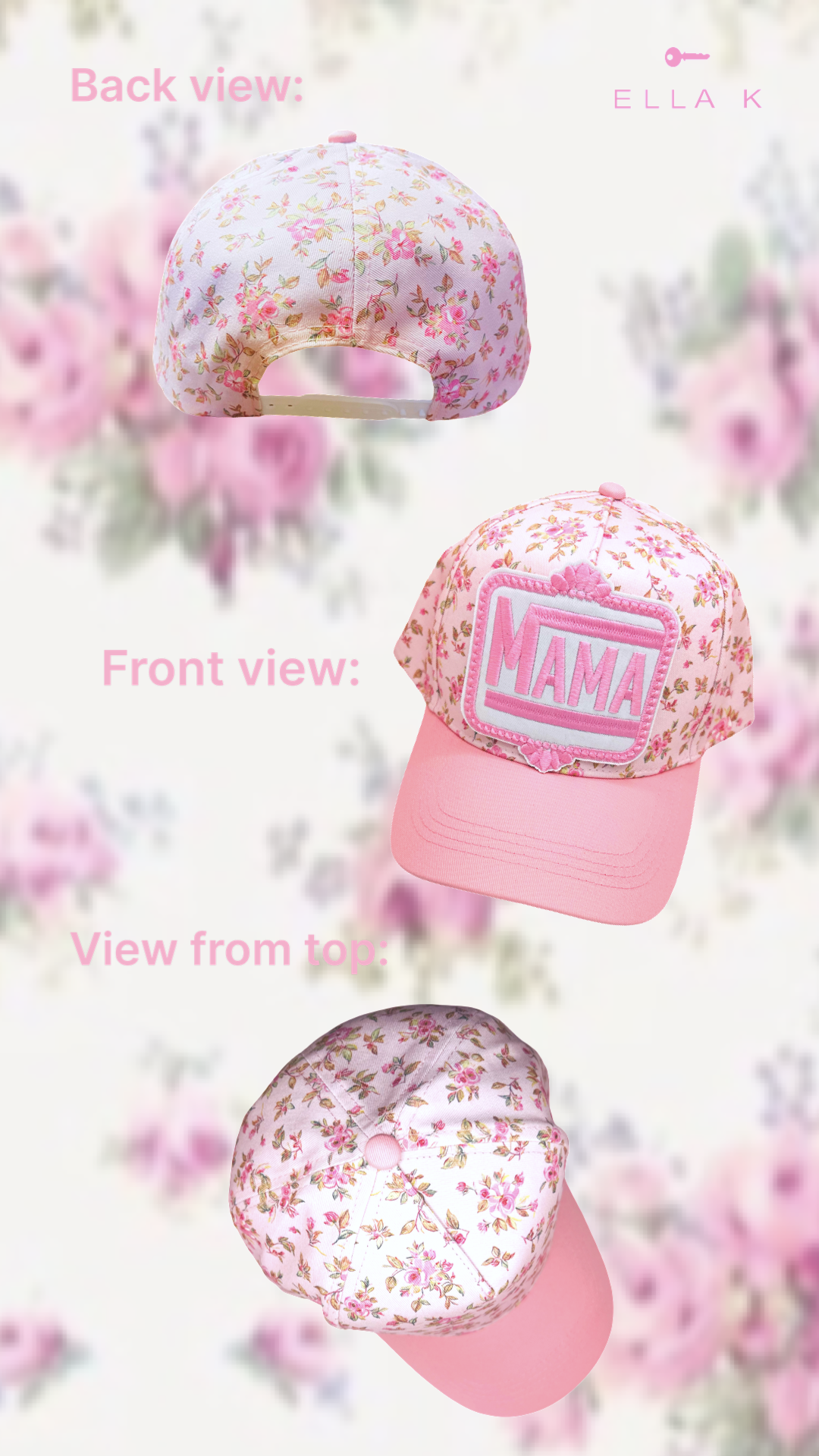 Wildflower Cottage Rose EmbroideredMama Hat