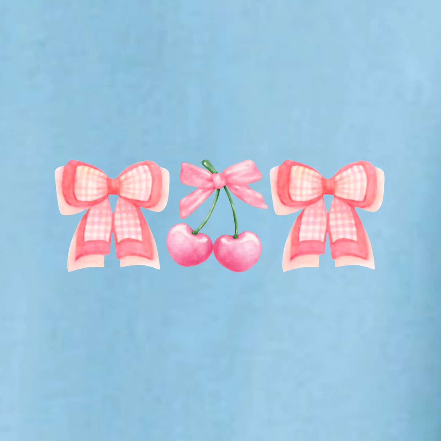 Gingham Girly Bow & Cherry Tee