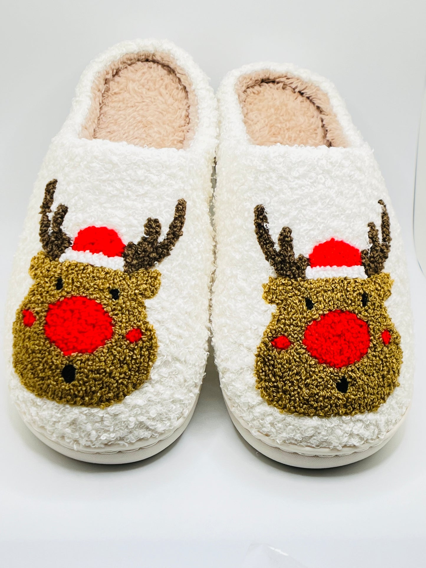 Red Nose Reindeer Christmas House Slippers