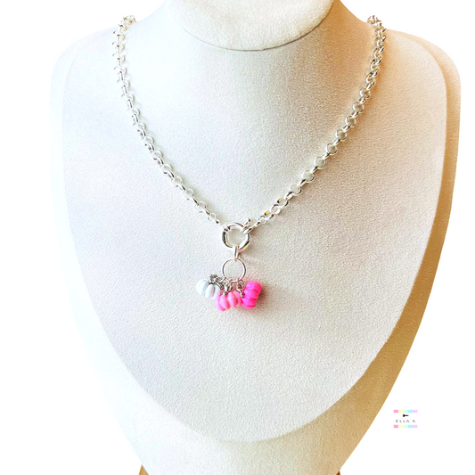 The Tiny Pink Pumpkin Patch Charm Necklace