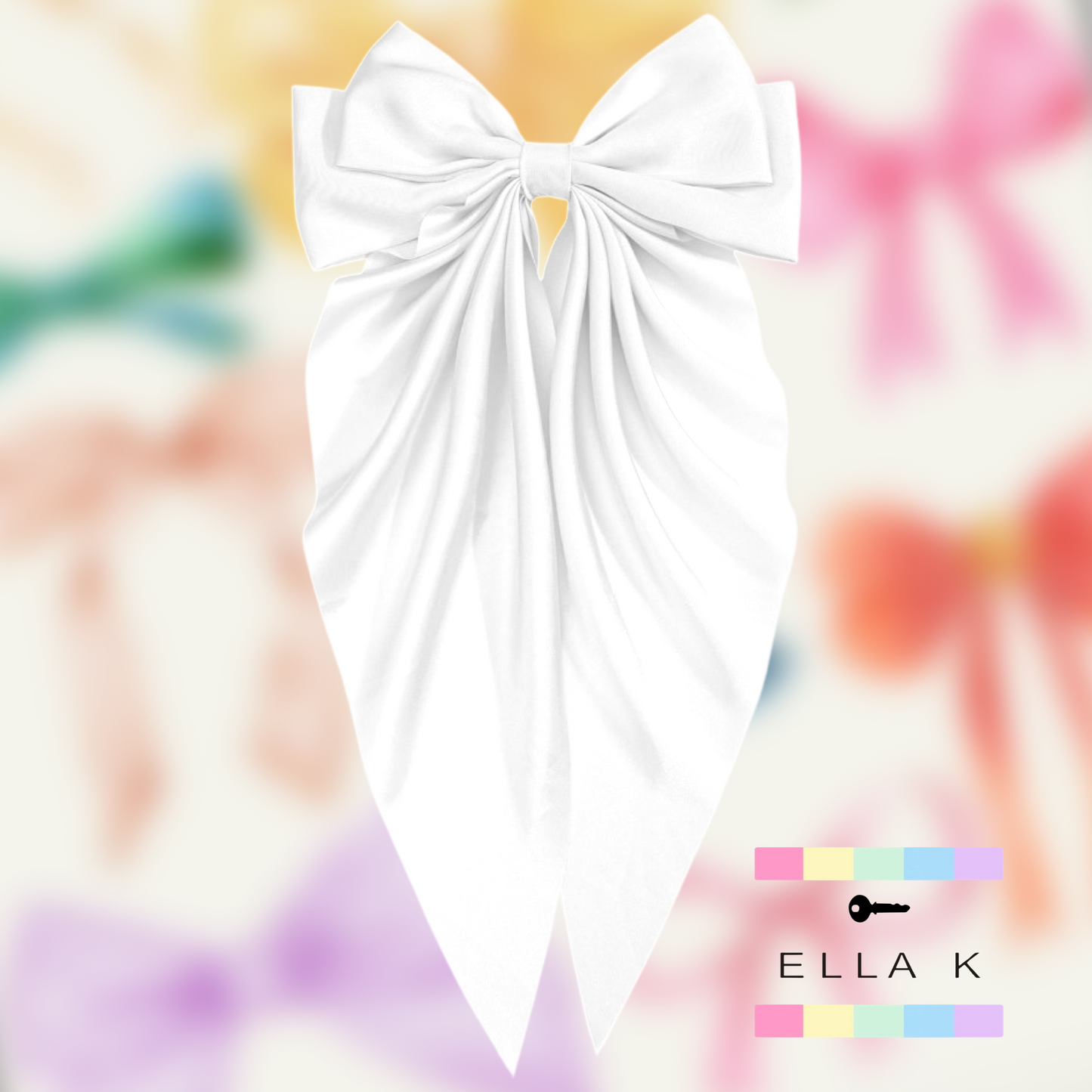 White Satin Bow Barrette Hair Clip