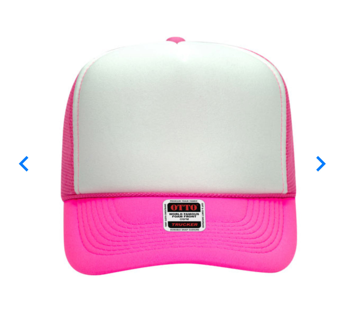 Neon Pink Custom Letter Trucker Hat