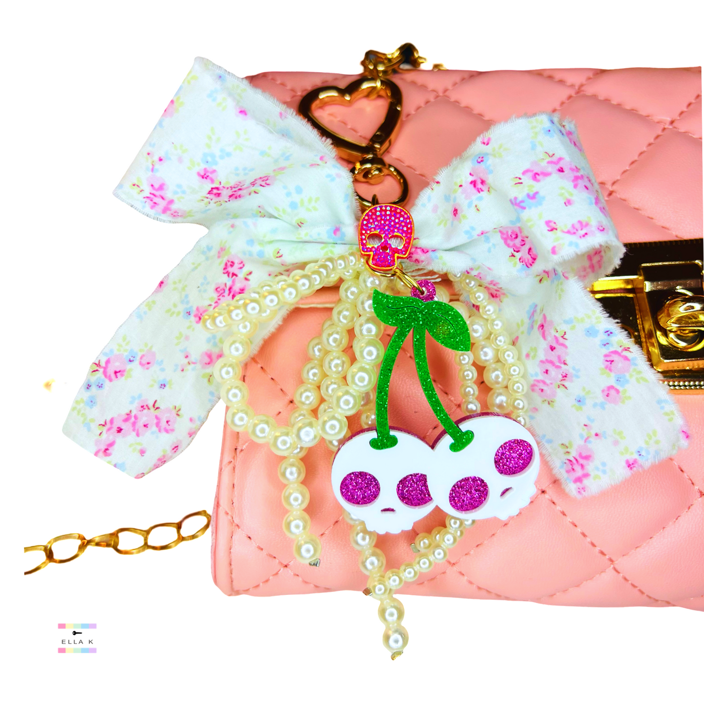Cute Cherry Skull Bag Charm