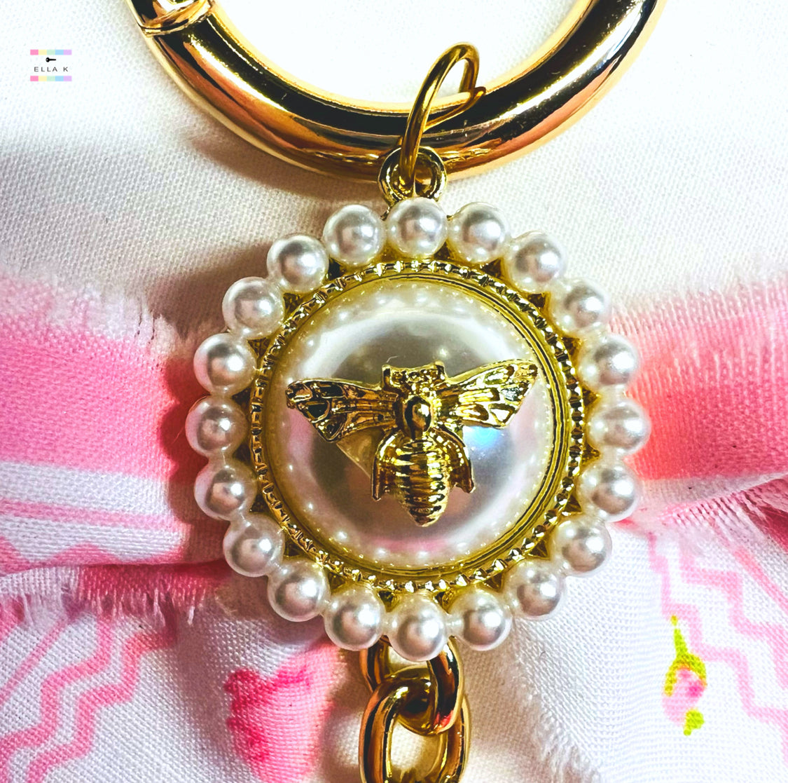 Pink Ghost Flora Luxe Coquette Bow Bag Charm