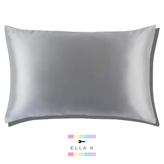 Ella K 100% Pure Mulberry Silk Pillowcase -  Queen Size - Silver Gray