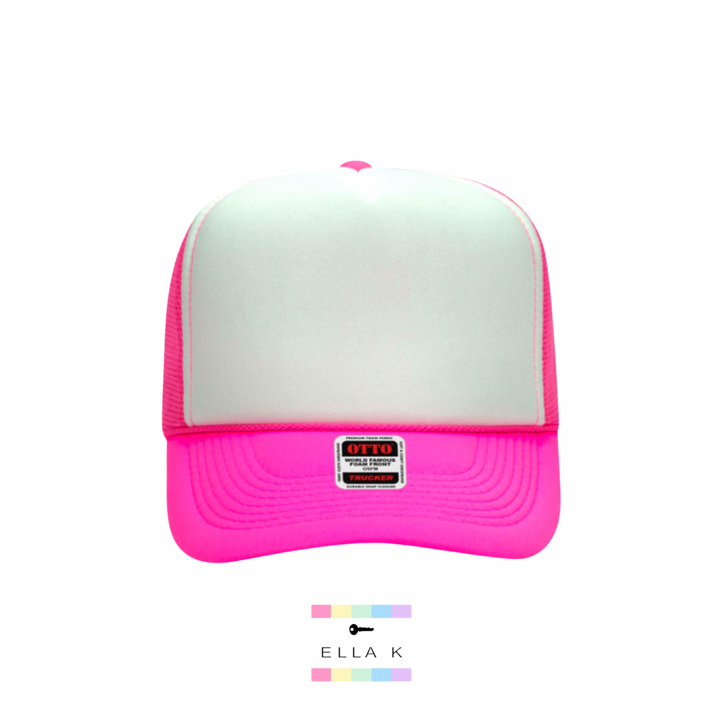 Neon Pink Custom Letter Trucker Hat