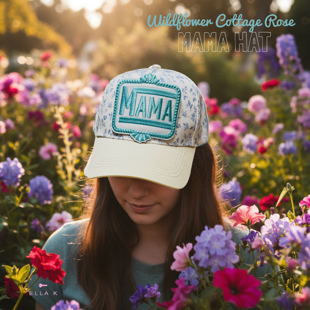 Wildflower Cottage Rose EmbroideredMama Hat