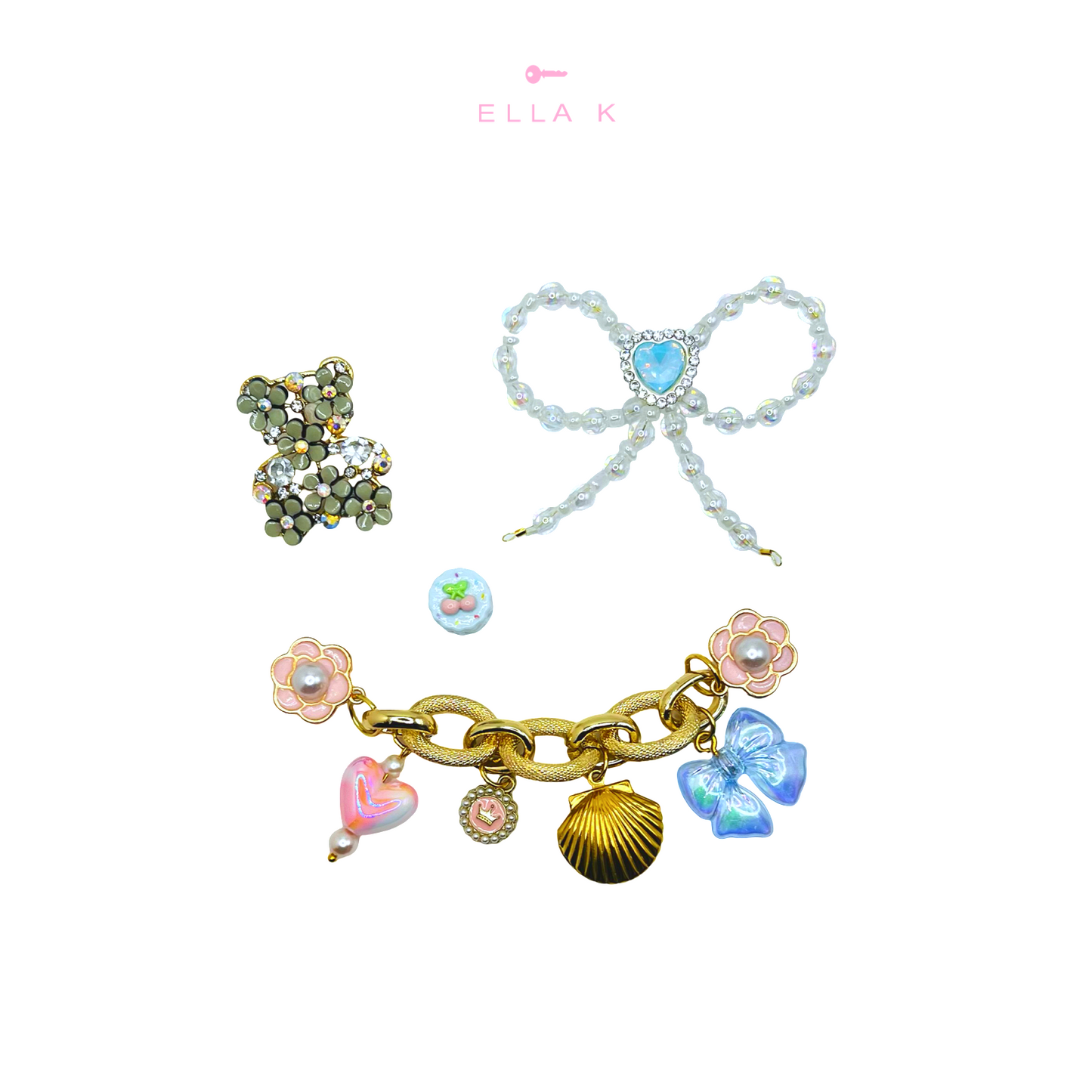 Blue Summer Floral Fancies / Clog Style Shoe Charms