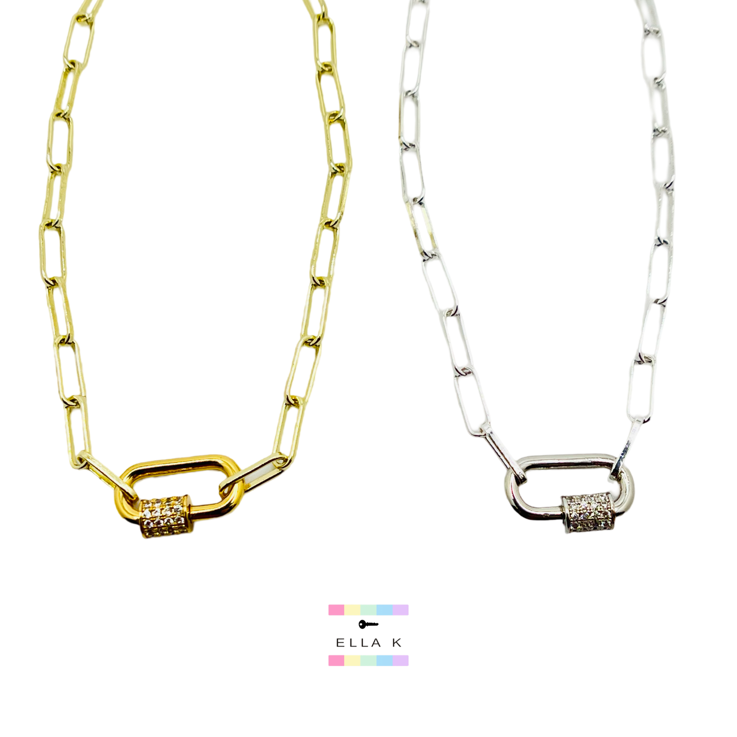 Carabiner Connector Paperclip Necklace