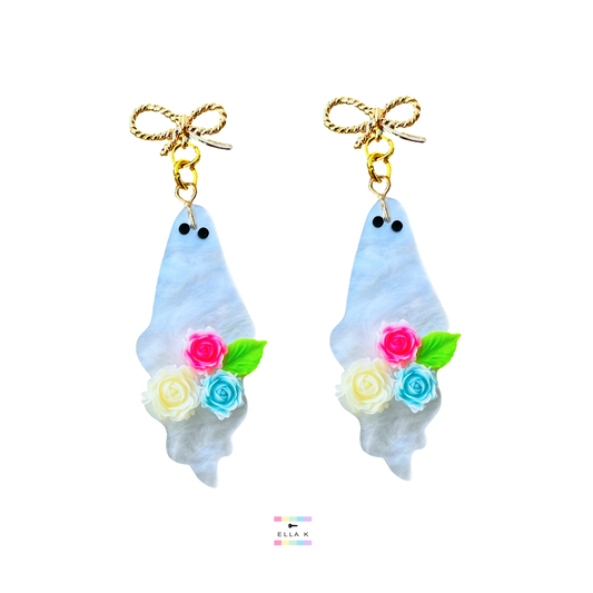 Roses In Bloom Ghost Earrings