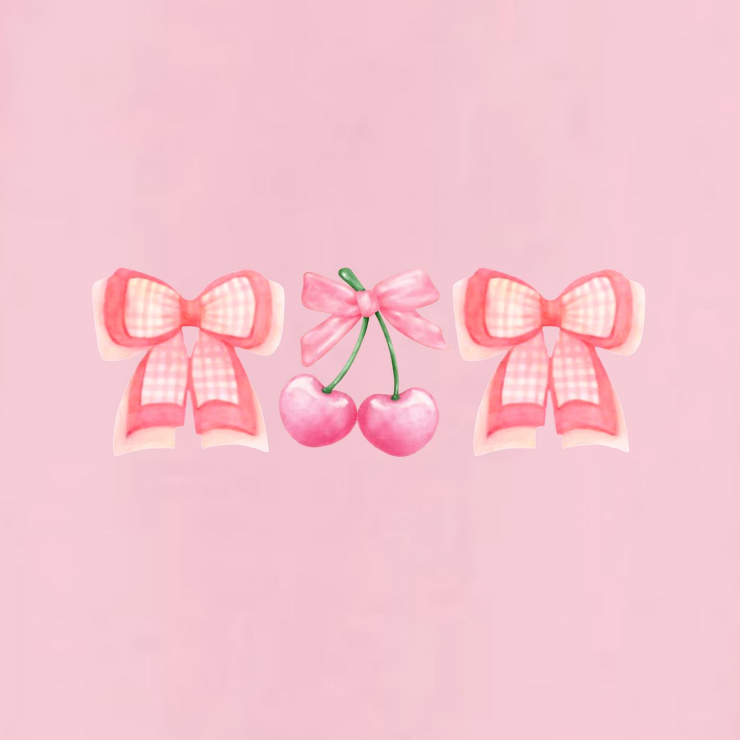 Gingham Girly Bow & Cherry Tee