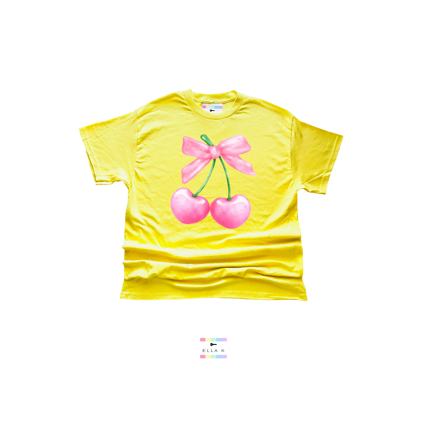 Coquette Bow & Pink Cherries Tee