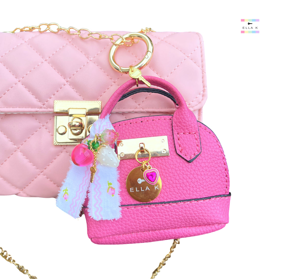 Candy Pink Mini Tote Bag Charm