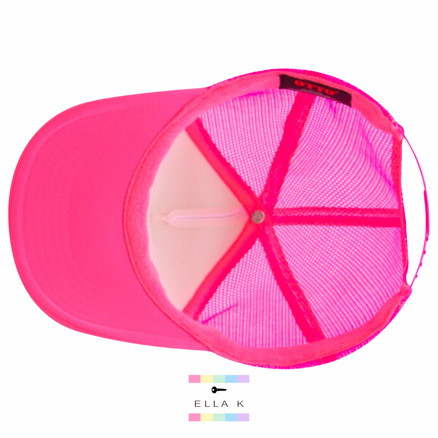 Neon Pink Custom Letter Trucker Hat