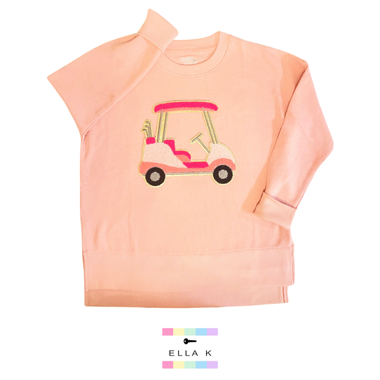 Preppy Pink Golf Cart Pullover - Peach Rose