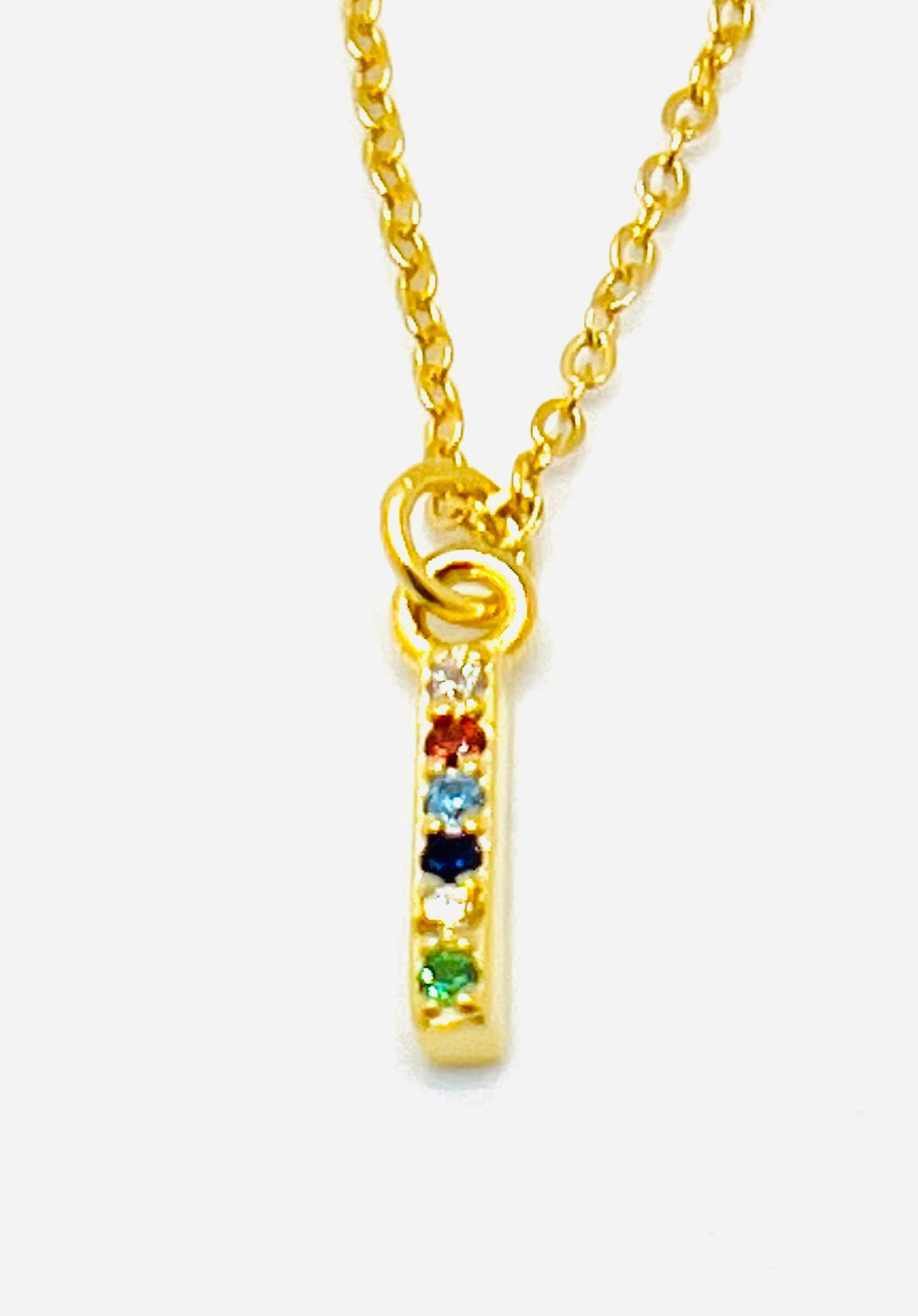 Rainbow Mini Initial Necklace