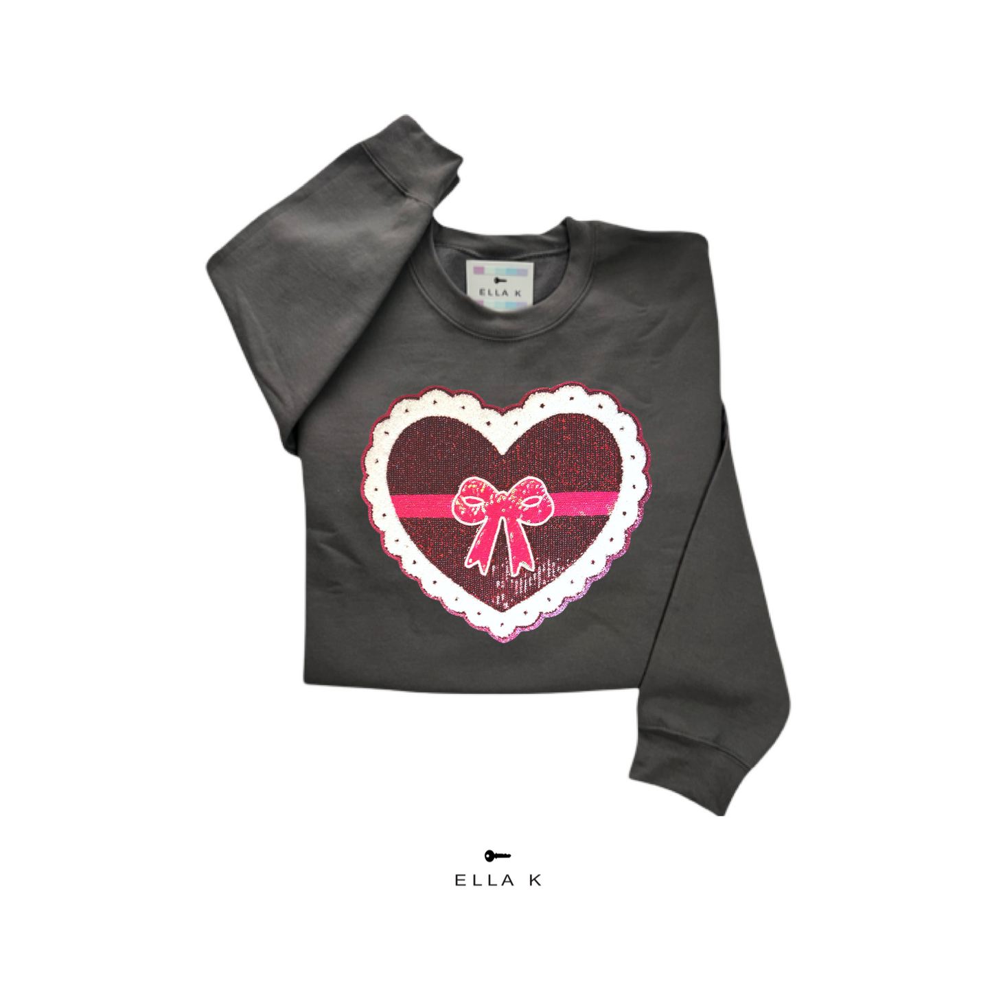 Box Of Chocolates Chenille Sequin Patch Sweatshirt