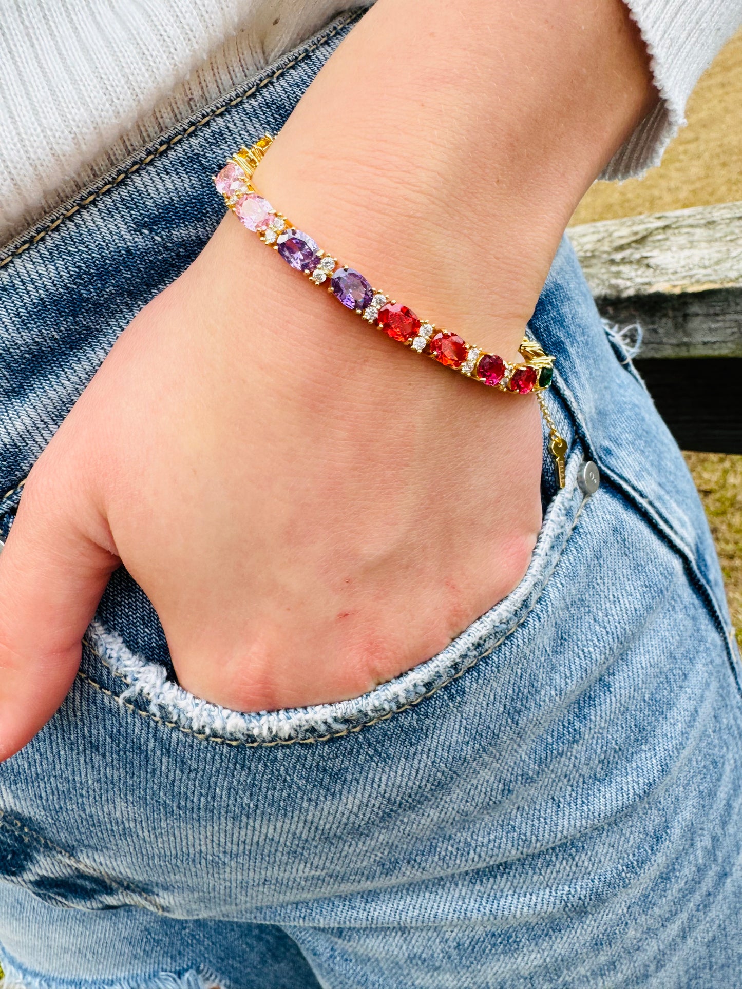 Forever Rainbow Tennis Bracelet