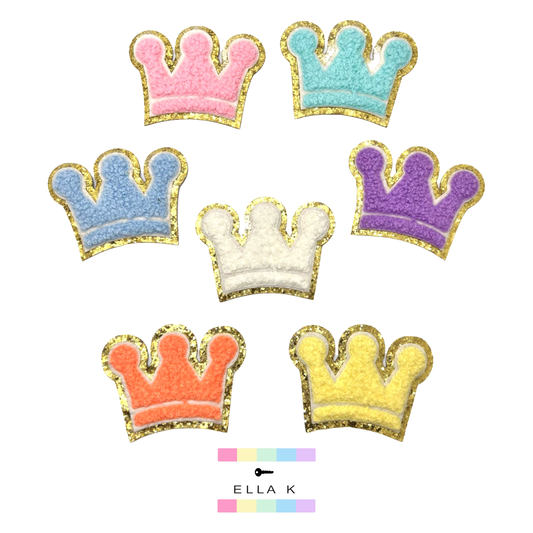 Crown Varsity Glitter Patch