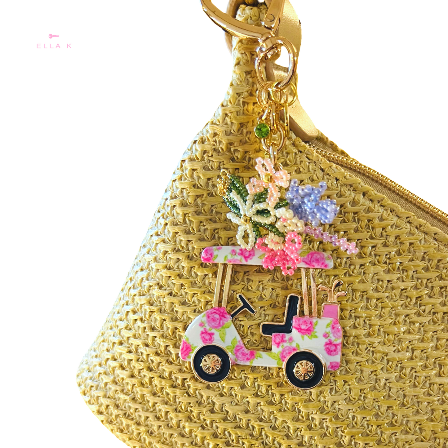 Blooms On The Green Bag Charm