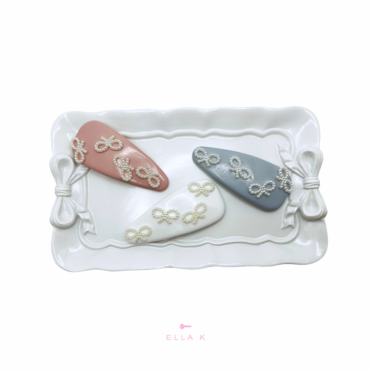 Coquette Pearl Cloud Bow Hair Clip