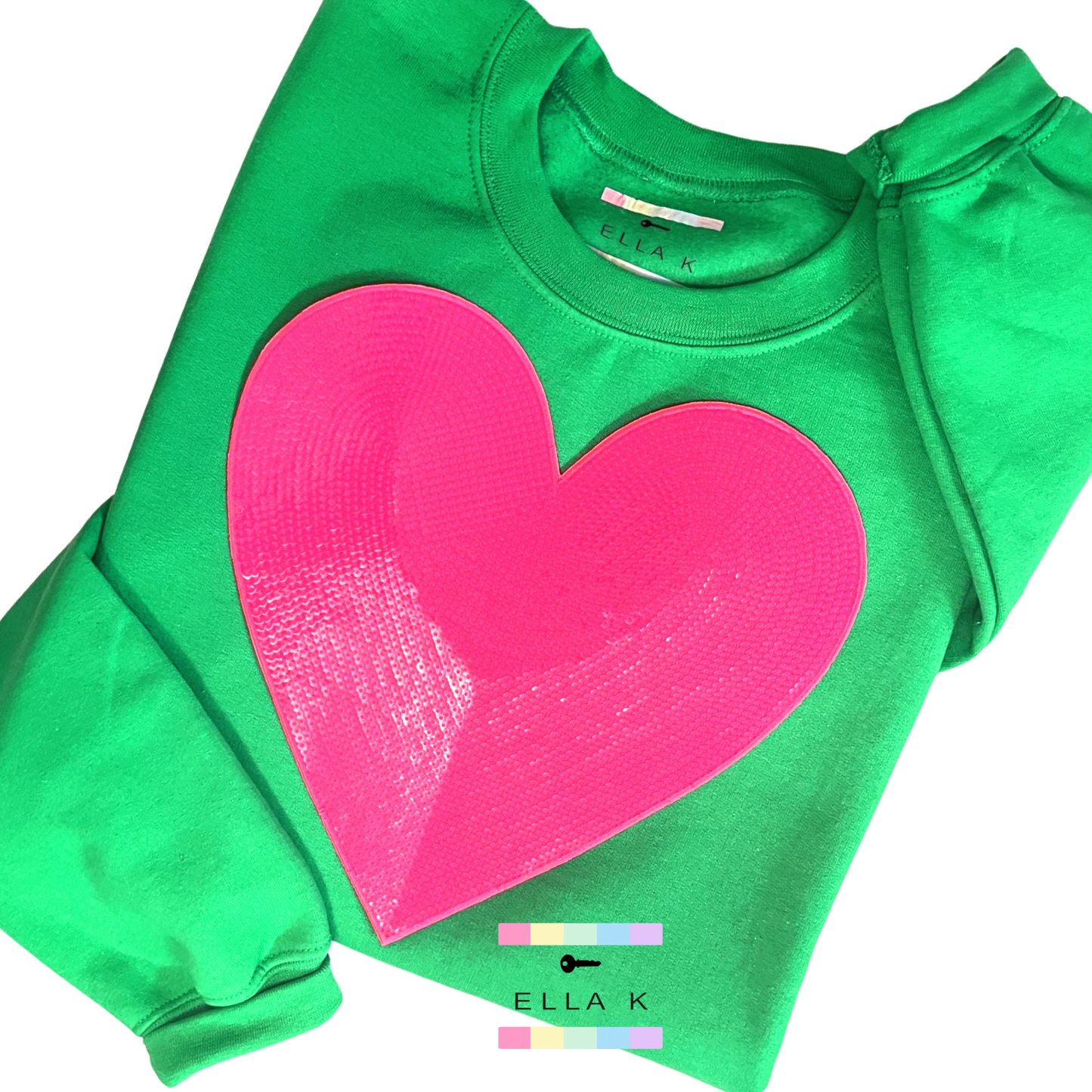 Love In Pink Pullover Kelly Green