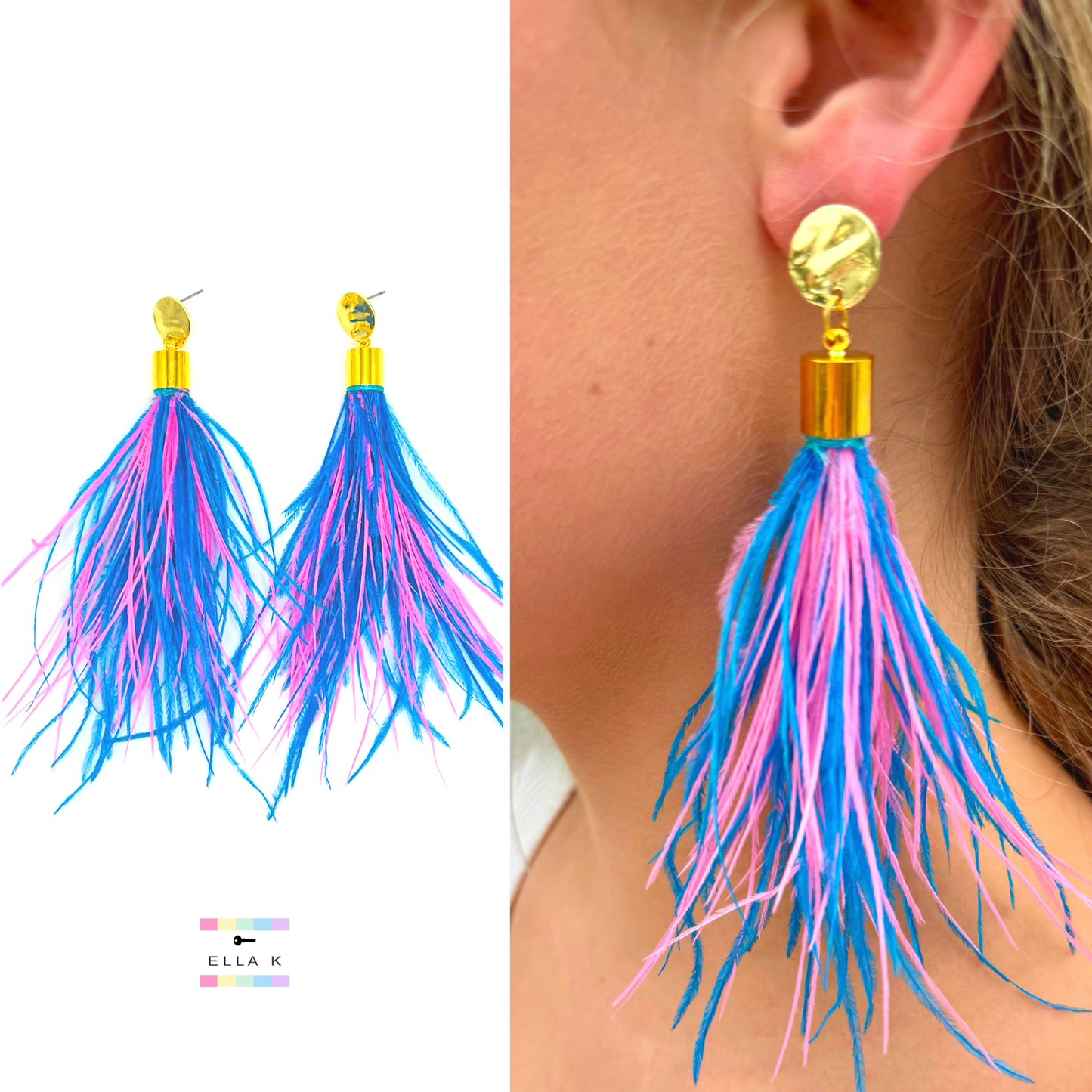 Neon Feather Earrings