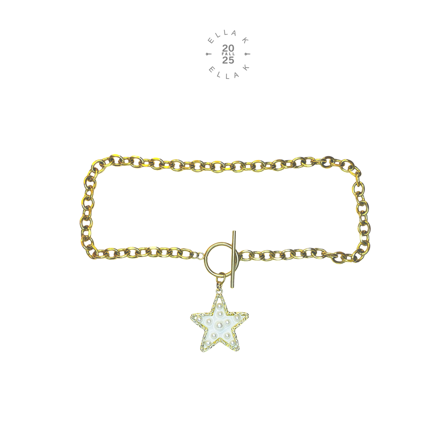 Faux Pearl Star Chunky Necklace