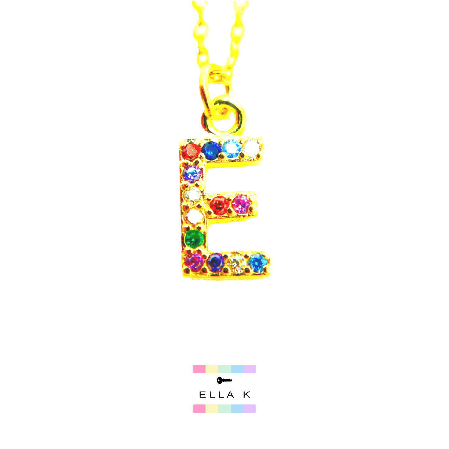 Rainbow Mini Initial Necklace