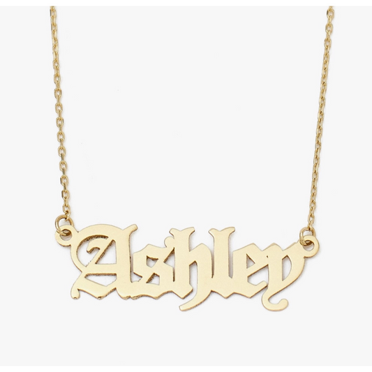 Old English Name Necklace