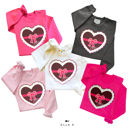 Box Of Chocolates Chenille Sequin Patch Sweatshirt