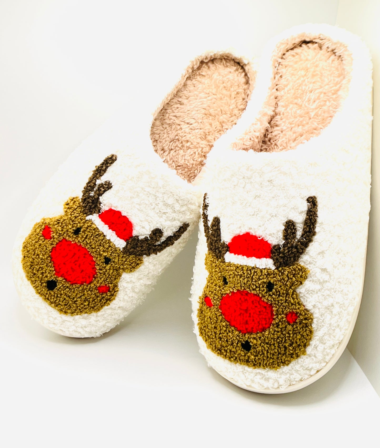 Red Nose Reindeer Christmas House Slippers